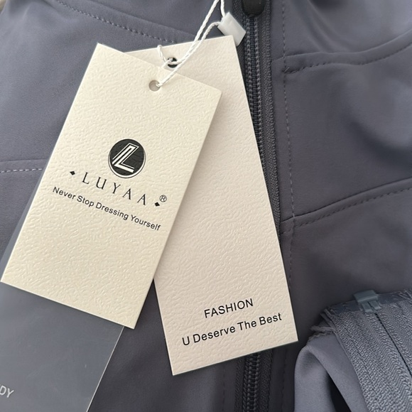 LUYAA Women's Workout Jacket Lightweight Zip Up Yoga Jacket Cropped Athletic - Picture 4 of 4